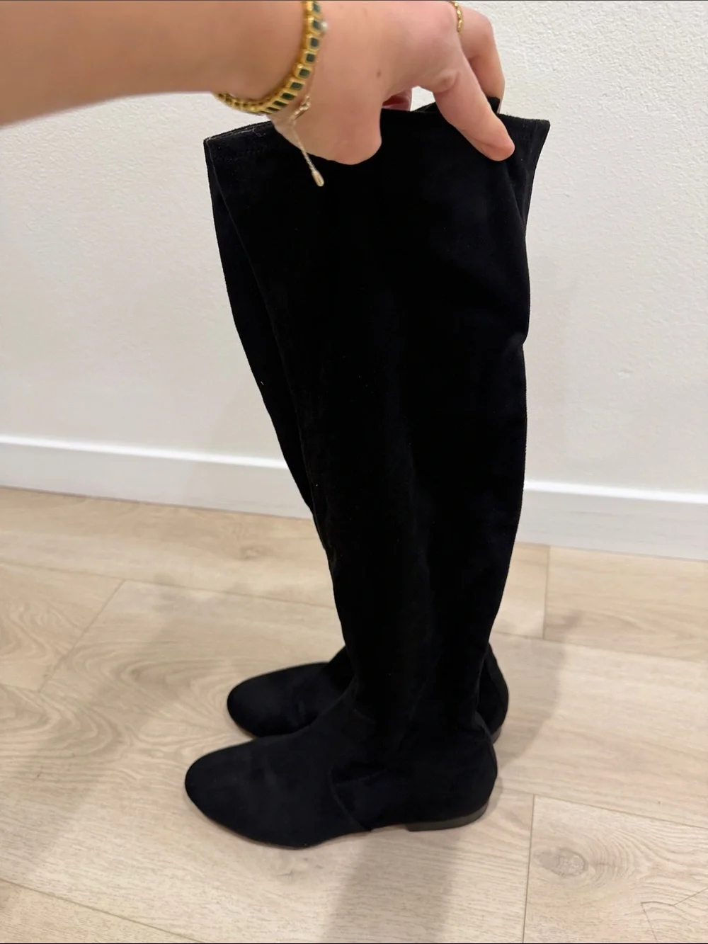 Ivanka Trump Black Over-The-Knee Flat Boot